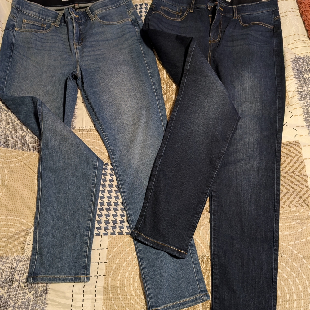 Torrid Straight Leg Jeans in Light and Dark Blue